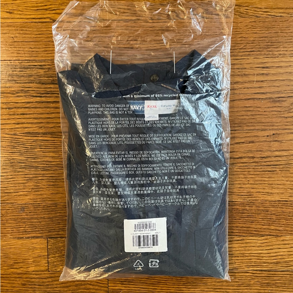 NWT Tall Thin Lightweight Navy Blue Button Down Shirt - Picture 7 of 7